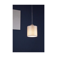 Prata Pendant Lamp 1xE27 Max.25W Gray Metal/Transparent PVC Cable/Silver Fabric Shade 957280127