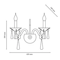 Rosano Wall lamp 2xE14 Max.40W White/Transparent/Chrome 5193202
