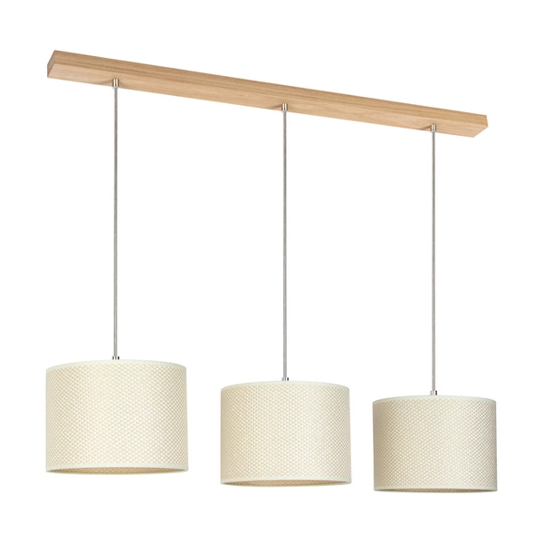 Benita Pendant Lamp 3xE27 Max.40W Oiled Oak/Cream-Silver 1037400611528