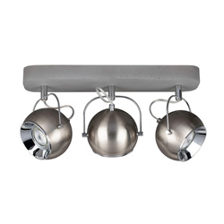 Ball Concrete Ceiling Lamp Incl. 3xLED GU10 5W Gray Concrete/Satin Metal