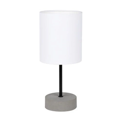 Mila Table Lamp 1xE27 Max.25W Gray Concrete/Black Metal/Black PVC Cable/White Fabric Shade 7776936