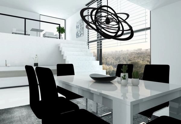 Lampa wisząca Planet 1xE27 Max.60W Czarny metal/Chromowany metal/Czarny kabel PVC 1871104