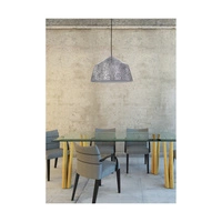 Natura Pendant Lamp 1xE27 Max.60W Chrome Metal/Black PVC Cable/Gray-White Metal 9804128