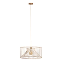 Reve Pendant Lamp 1xE27 Max.15W LED Oiled Oak/Cream Braided Cotton Cord/Natural Fabric Cable 184417174