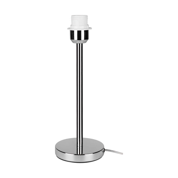 Leila Table Lamp 1xE27 Max.60W Chrome Metal/Transparent PVC Cable/Multicolor Paper+PCV Shade with Wood pattern 7652028