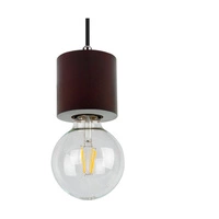Trongo Round Pendant Lamp 3xE27 Max.60W Walnut Beech Wood/Black Fabric Cable 7069376R