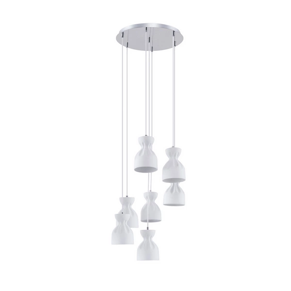 Noelle Pendant Lamp 7xE14 Max.40W Chrome Metal/White Ceramics 1970702