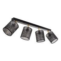 Lampa Sufitowa Nevoa 4xE27 Max.25W Czarny Metal/Złoty Metal/Czarny Klosz Tkaniny 56392404