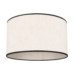Lampshade Cylinder E27 H30 Beige Bright Linen with black ribbon A0375