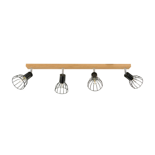 Megan Wood Ceiling Lamp 4XE14 Max.40W Oiled Oak/Black