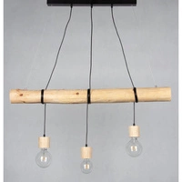Trabo Pino Lampa Wisząca 3xE27 Max.60W Sosna Naturalna/Czarny PCV/Czarny 68315350