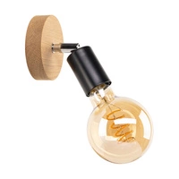 Negro Wall Lamp 1xE27 Max.25W Oiled Oak/Black Metal 2017419100000