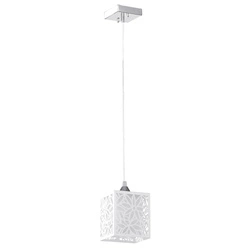 Anika Pendant Lamp 1xE27 Max.60W Chrome Metal/Transparent PVC Cable/White Glass 8161128