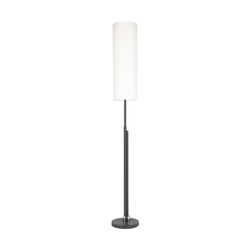 Eleganta Floor Lamp Incl. LED Integrated 1800lm+500lm 3000K 22W Anthracite Metal/Black Fabric Cable/White Fabric Shade