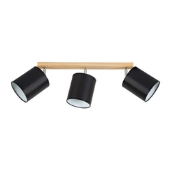 Aprillia Ceiling Lamp 3xE27 Max.25W Oiled Oak/Black Fabric Shade