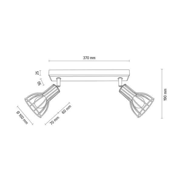 Lampa Sufitowa Megan Wood 2xE14 Max.40W Drewno Brzozowe/Czarny Metal 2344260