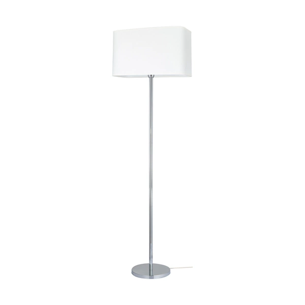 Cadre Floor Lamp 1xE27 Max.40W Chrome Metal/Transparent PVC Cable/White Fabric Shade 13920128