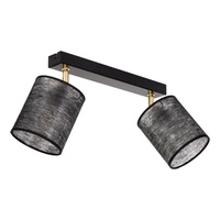 Nevoa Ceiling Lamp 2xE27 Max.25W Black Metal/Gold Metal/Black Fabric Shade 56392204