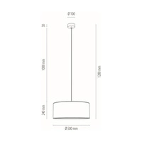 Lampa Wisząca Espacio 1xE27 Max.60W Dąb Olejowany/Przezroczysty Kabel PCV/Tapeta Wielobarwna 16480174