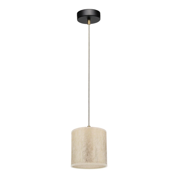 Ora Pendant Lamp 1xE27 Max.25W Black Metal/Transparent PVC Cable/Gold Fabric Shade 962041121