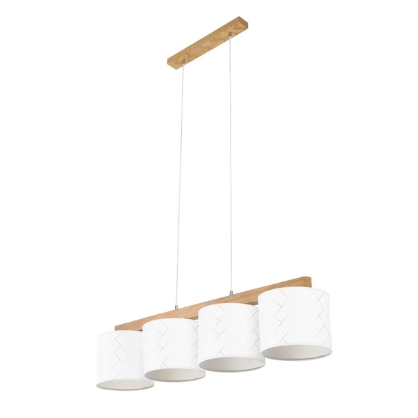 Punto Pendant Lamp 4xE27 Max.25W Oiled Oak/Transparent PVC Cable/Multicolor Wallpaper 524910404