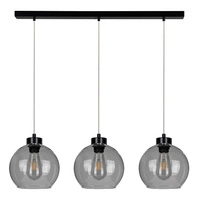 Laguna Lampa Wisząca 3xE27 Max.60W Czarny/Transparentny PVC/Szkło Dymione 18610304
