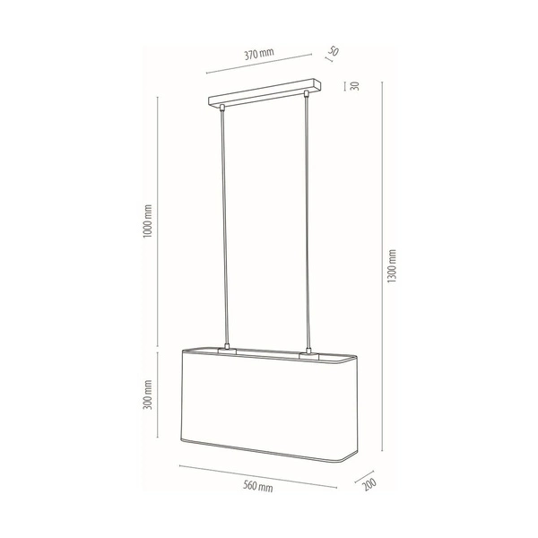 Malo Hanging Lamp 2xE27 Max.40W Oiled Oak/Transparent PVC/Multicolor 872150274