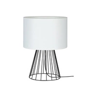 Lampa stołowa Swan 1xE27 maks. 40W Czarny metal/czarny kabel PVC/biały klosz z tkaniny 89229104