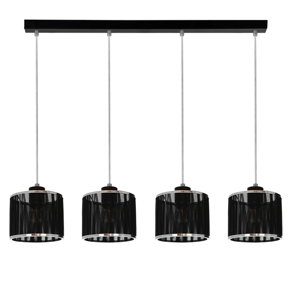 Anina Pendant Lamp 4xE14 Max.25W Black Metal/Transparent PVC Cable/Black-Chrome Shade 17930404