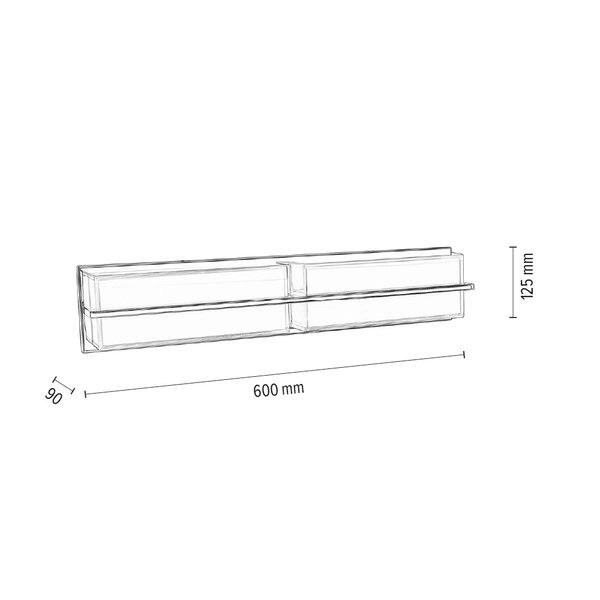 Sally Wall Lamp Incl. LED Integrated 1600lm 3000K 20W Chrome Metal/White Glass 3470128