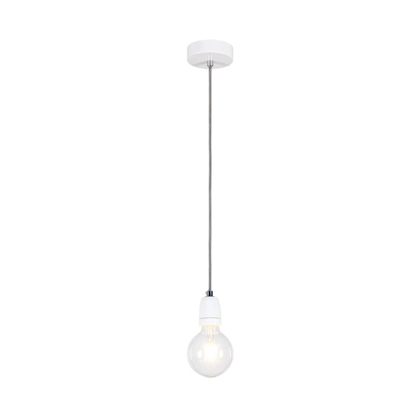 Porcia Pendant Lamp 1xE27 Max.60W White Metal/White Ceramics/Anthracite Fabric Cable 9181102