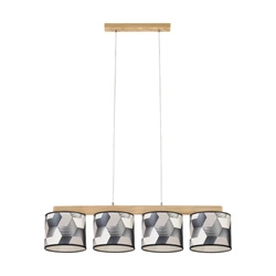 Espacio Pendant Lamp 4xE27 Max.25W Oiled Oak/Transparent PVC/Multicolor 524810404