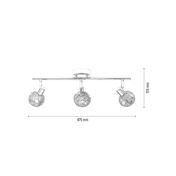 Lena Ceiling Lamp 3xG9 Max.28W Chrome Metal/Transparent Glass 2095328
