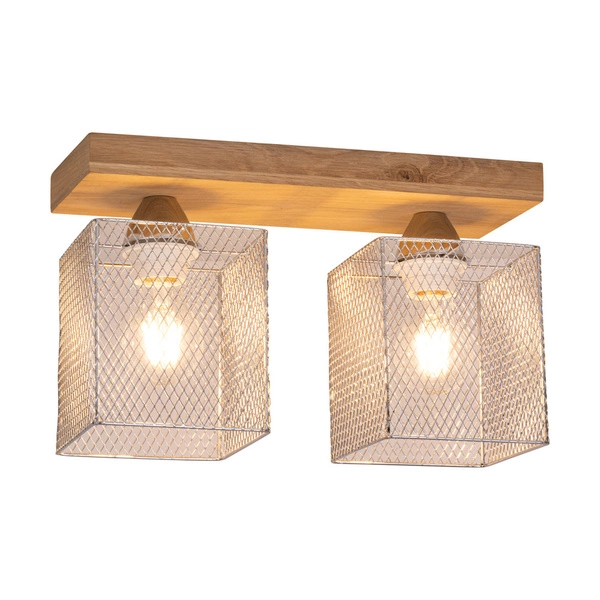 Lampa sufitowa Norman Wood 2xE27 Max.25W Dąb olejowany/Chromowany metal 8175274