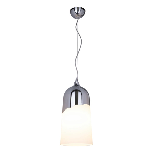 Daga Pendant Lamp 1xE27 Max.60W Chrome Metal/White Glass 1675128
