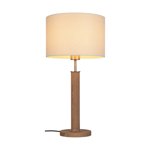 Benita Lampa Stołowa 1xE27 Max. 40W Dąb Olejowany/Nikiel mat/Kremowy-Srebrny duża 7017400611548