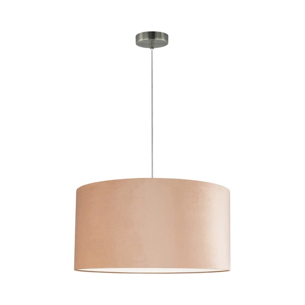 Scarlett Pendant Lamp 1xE27 Max.60W Satin Metal/Transparent PVC Cable/Beige Velvet Shade 3751027