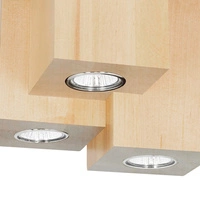 Wooddream Square Ceiling Lamp 3xGU10 Max.6W Birch Wood 2076360