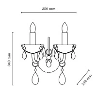 Queen Wall lamp 2xE14 Max.40W Black/Chrome 9140204