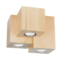 Wooddream Square Ceiling Lamp 3xGU10 Max.6W Birch Wood 2076360