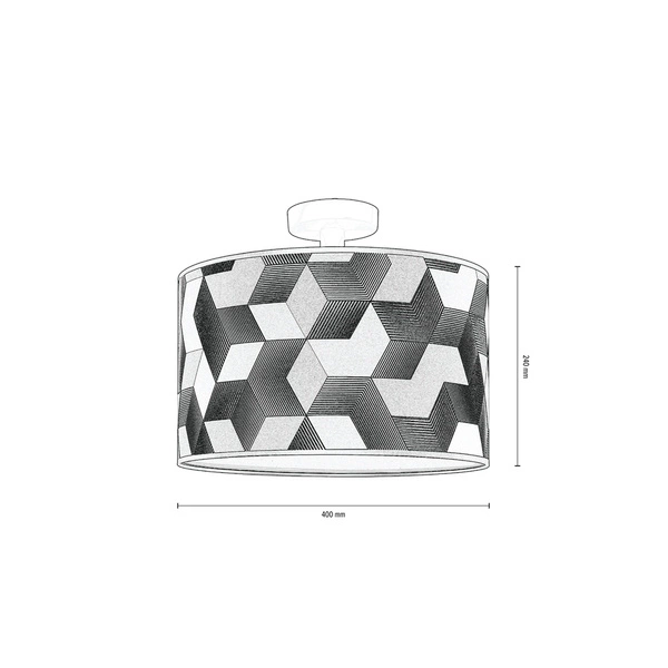 Espacio Ceiling Lamp 1xE27 Max.60W Black Metal/Multicolor Wallpaper 56048104
