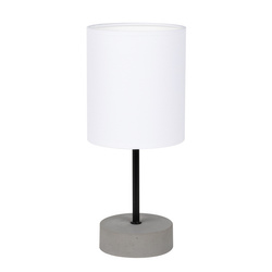 Mila Table Lamp 1xE27 Max.25W Gray Concrete/Black Metal/Black PVC Cable/White Fabric Shade