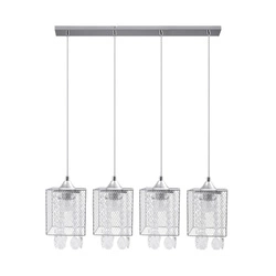Gracja Pendant Lamp 4xE27 Max.60W Chrome Metal/Transparent PVC Cable/Transparent Glass 8174428