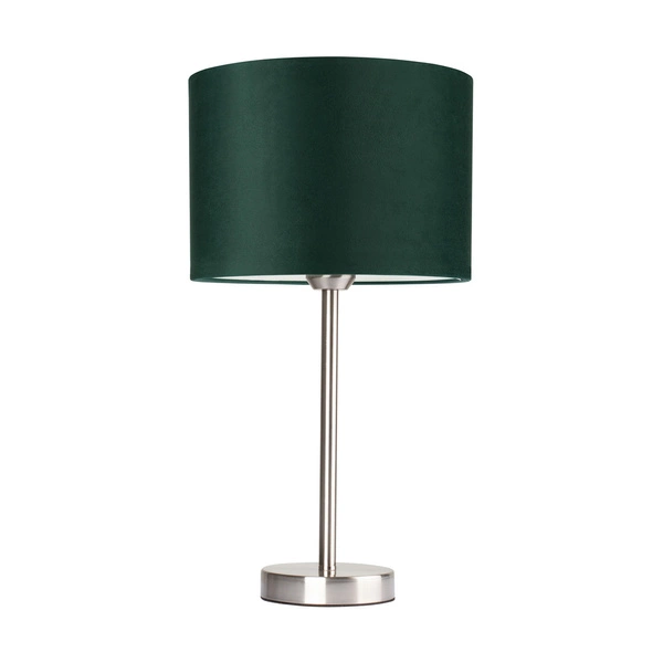 Scarlett Table Lamp 1xE27 Max.40W Satin Metal/Transparent PVC Cable/Green Velvet Shade 7754027