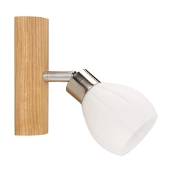 Kira Wall Lamp Incl. 1xG9 LED 300lm 2700K 3W Oiled Oak/Satin Metal/White Glass 2017417120993