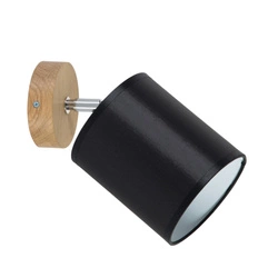 Aprillia Wall Lamp 1xE27 Max.25W Oiled Oak/Black Fabric Shade 56746174