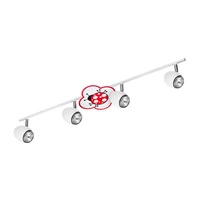Fly Ceiling Lamp 4xGU10 Max.50W White Metal/Chrome Metal/Multicolor Synthetic Material with Ladybug Pattern 2109402