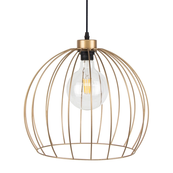 Coop Pendant Lamp 1xE27 Max.60W Gold Metal/Black Metal/Black Fabric Cable 18811920