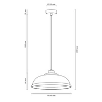 Molde Pendant Lamp 1xE27 Max.60W Walnut Beech Wood/Transparent PVC Cable/White Glass 9884076