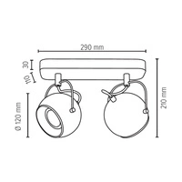 Ball Wood Lampa Sufitowa Incl. 2xLED GU10 5W Orzech/Satyna 5131276